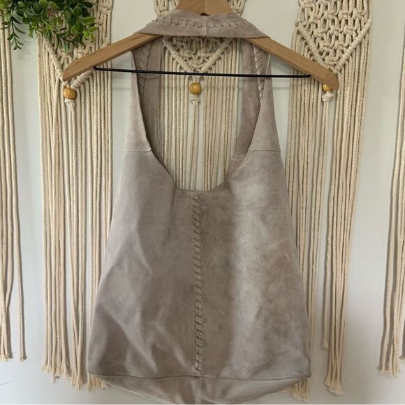 HAUTE HIPPIE Festival Hobo Suede Leather Bag Set Taupe - Picture 3 of 16
